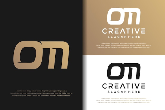 Diseño de logotipo OM de letra de monograma abstracto