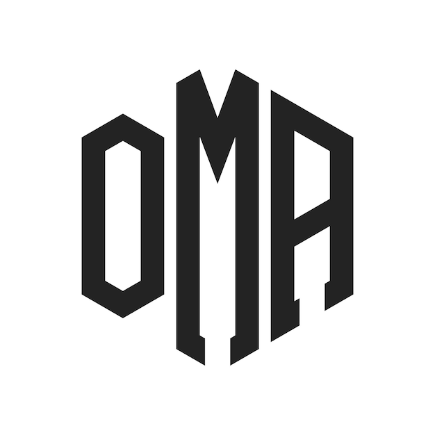 Diseño del logotipo de OMA Letra inicial OMA Monograma Logotipo con forma de hexágono