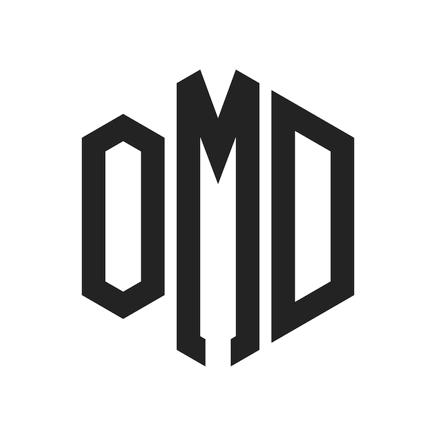 Diseño del logotipo OMD Letra inicial OMD Monograma Logotipo con forma de hexágono