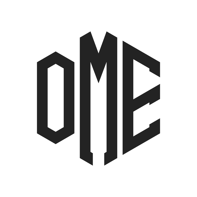 Diseño del logotipo OME Letra inicial OME Monograma Logotipo con forma de hexágono