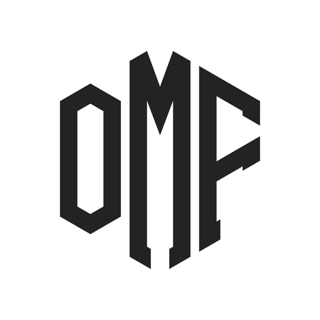 Diseño del logotipo OMF Letra inicial OMF Monograma Logotipo con forma de hexágono
