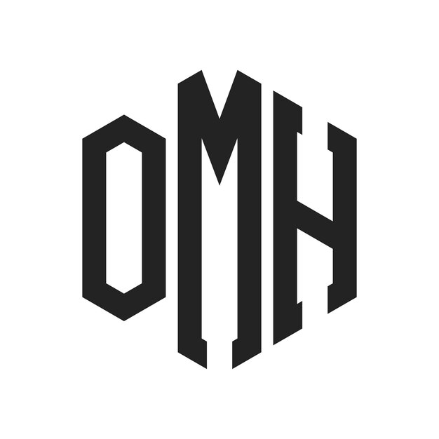 Diseño del logotipo OMH Letra inicial OMH Monograma Logotipo con forma de hexágono