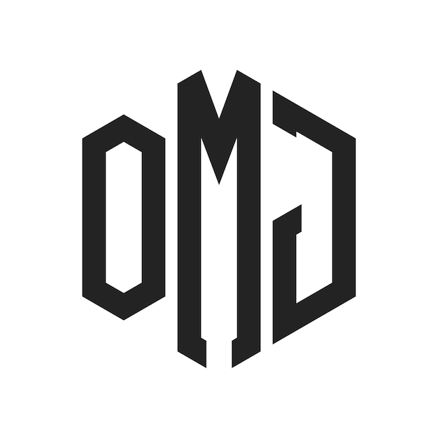 Diseño del logotipo OMJ Letra inicial OMJ Monograma Logotipo con forma de hexágono