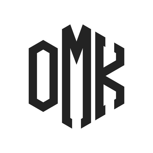 Diseño del logotipo de OMK Letra inicial OMK Monograma Logotipo con forma de hexágono