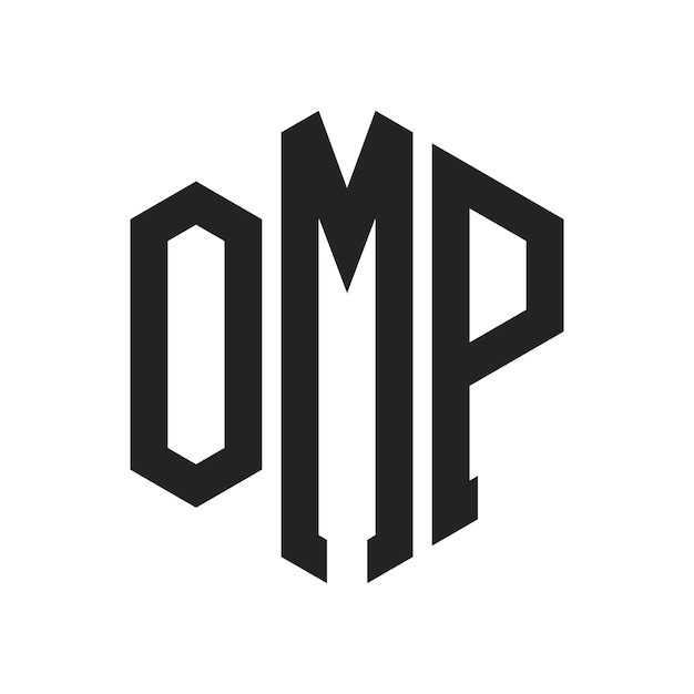 Diseño del logotipo OMP Letra inicial OMP Monograma Logotipo con forma de hexágono