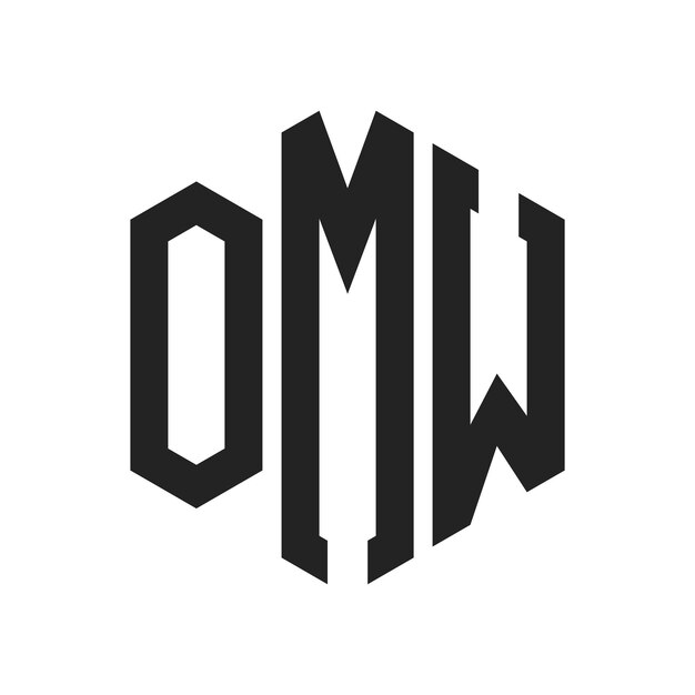 Diseño del logotipo OMW Letra inicial OMW Monograma Logotipo con forma de hexágono