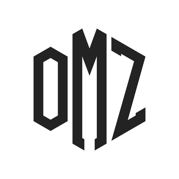 Diseño del logotipo OMZ Letra inicial OMZ Monograma Logotipo con forma de hexágono