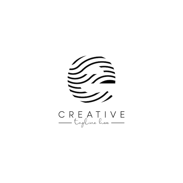 Diseño de logotipo de onda elegante basado en la letra inicial E