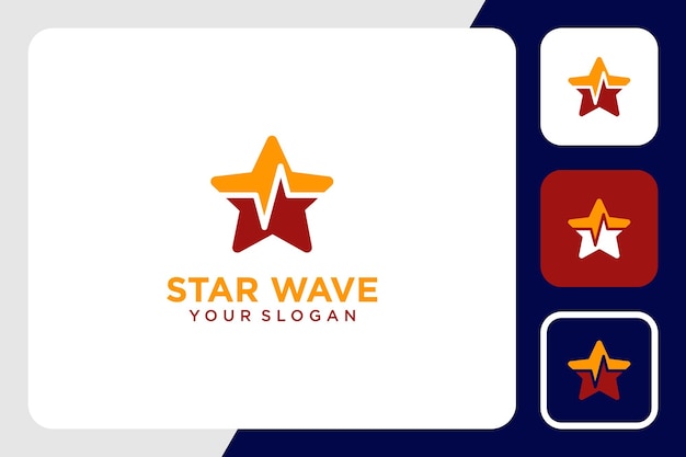 Diseño de logotipo de onda estrella o estrella con onda