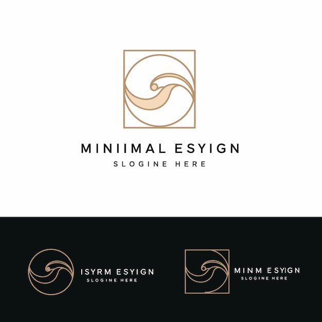 Diseño de logotipo de onda minimalista
