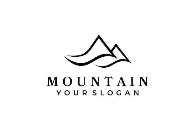 Diseño de logotipo de onda de montaña