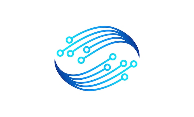 Diseño de logotipo de onda de tecnología