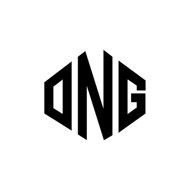 Diseño del logotipo de ONG con letras con forma de polígono ONG diseño del logotipo en forma de póligono y cubo ONG hexágono modelo de logotipo vectorial colores blanco y negro ONG monograma logotipo de negocios y bienes raíces