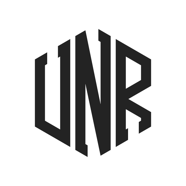 Diseño del logotipo de la ONU Letra inicial Monograma de la ONU Logotipo con forma de hexágono