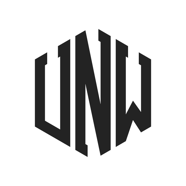 Diseño del logotipo de la ONU Letra inicial Monograma de la ONU Logotipo con forma de hexágono