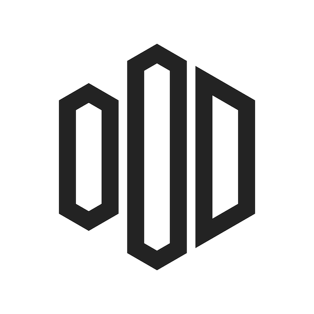 Diseño del logotipo OOD Letra inicial OOD Monograma Logotipo con forma de hexágono