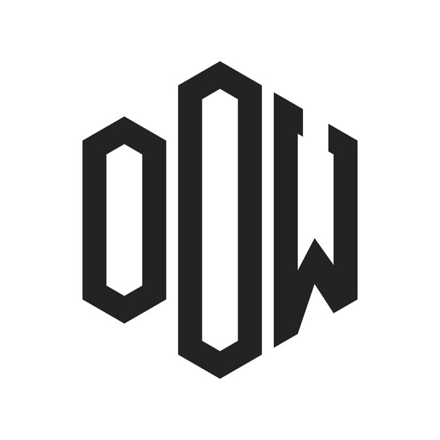 Diseño del logotipo OOW Letra inicial OOW Monograma Logotipo con forma de hexágono