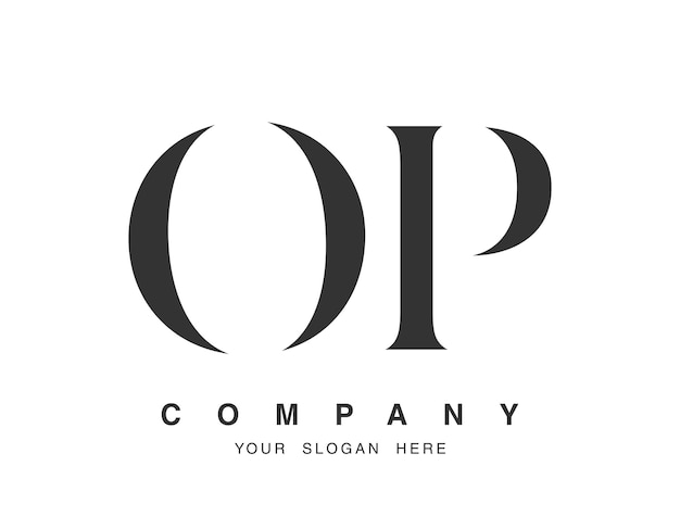 Diseño del logotipo de OP Letra inicial o y p estilo de fuente serif Nombre de empresa clásico creativo tipografía Logotipo o identidad de moda