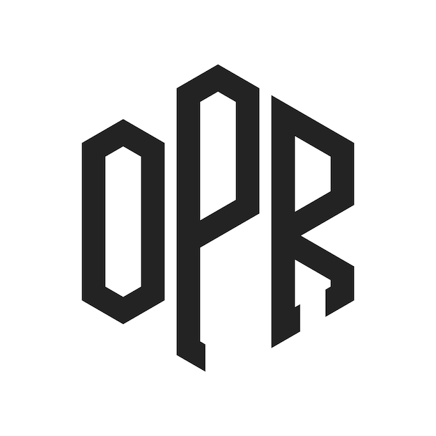 Diseño del logotipo OPR Letra inicial OPR Monograma Logotipo con forma de hexágono