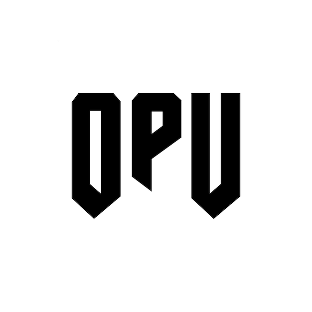 Diseño de logotipo de OPU para una empresa de tecnología Diseño del logotipo OPU Combinación de colores blanco y negro OPU Logotipo OPU Vector OPU Diseño del icono OPU Alfabeto OPU Tipografía diseño del logotipo
