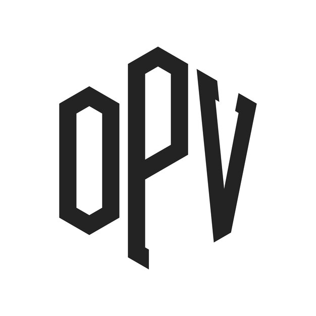 Diseño del logotipo de OPV Letra inicial Monograma de OPV Logotipo con forma de hexágono