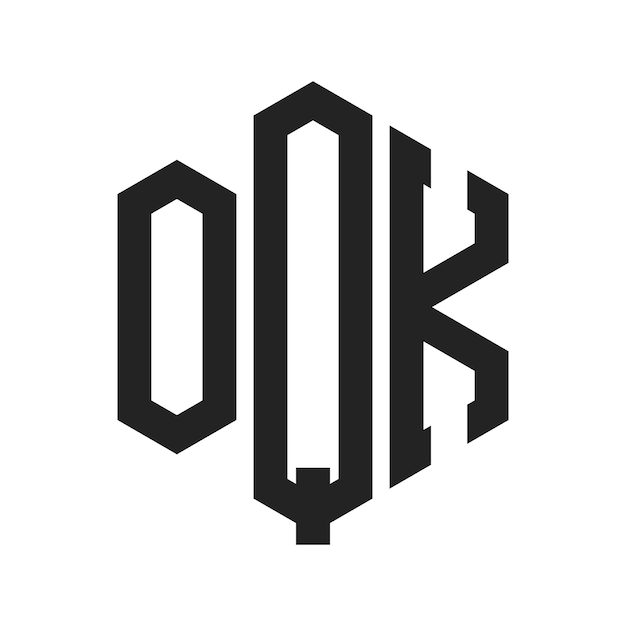 Diseño del logotipo de OQK Letra inicial OQK Monograma Logotipo con forma de hexágono