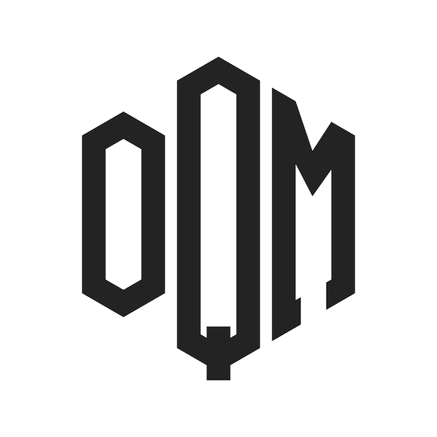 Diseño del logotipo OQM Letra inicial OQM Monograma Logotipo con forma de hexágono
