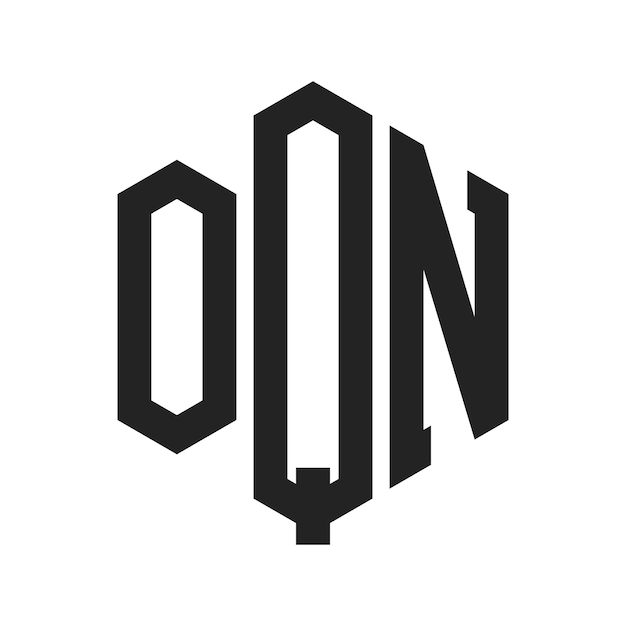 Diseño del logotipo OQN Letra inicial OQN Monograma Logotipo con forma de hexágono