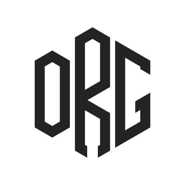 Diseño del logotipo de ORG Letra inicial ORG Monograma Logotipo con forma de hexágono