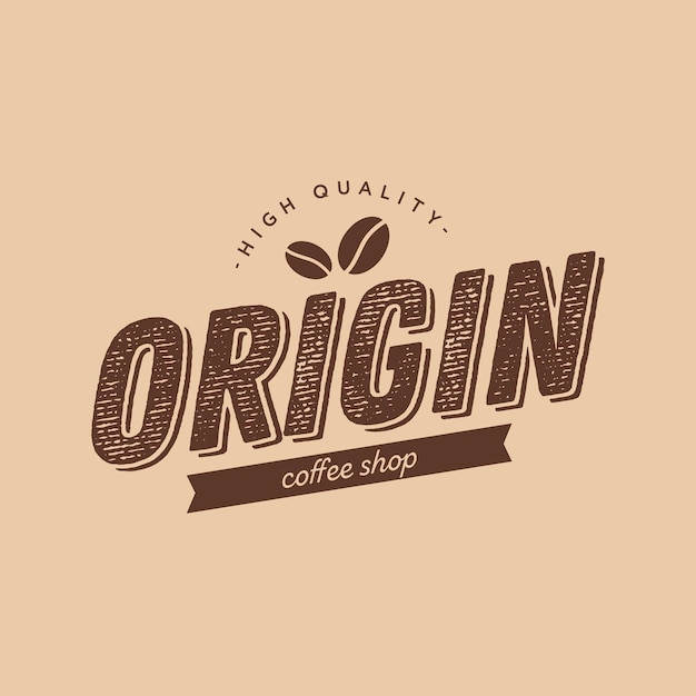 Vector diseño de logotipo de origen para cafetería.