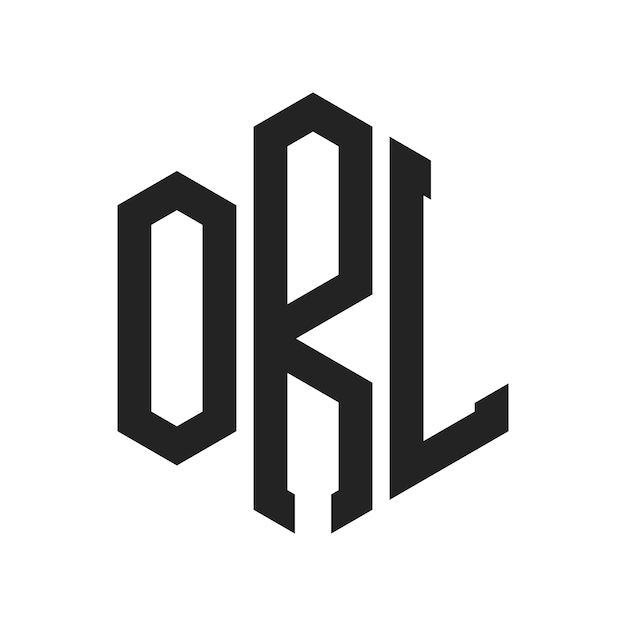 Diseño del logotipo ORL Letra inicial ORL Monograma Logotipo con forma de hexágono