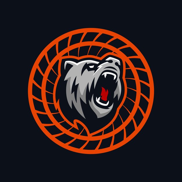 diseño de logotipo de oso aislado Vector Premium