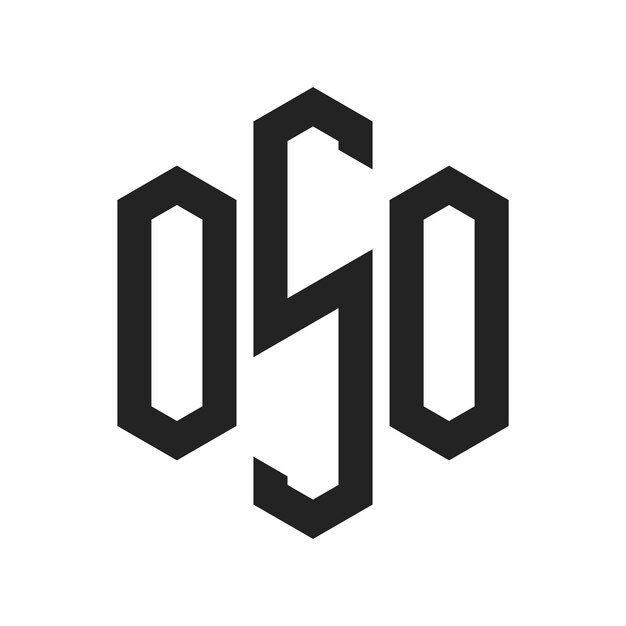 Diseño del logotipo de OSO Letra inicial Logotipo del monograma de OSO con forma de hexágono