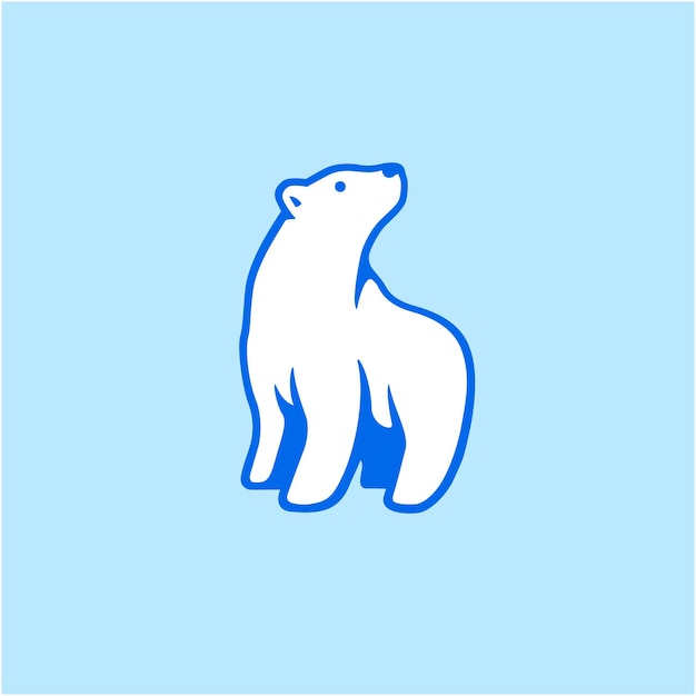 Vector diseño de logotipo de oso polar lindo simple