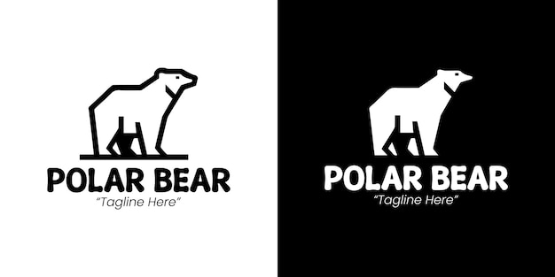 Diseño del logotipo del oso polar para el negocio de invierno y la marca de la naturaleza