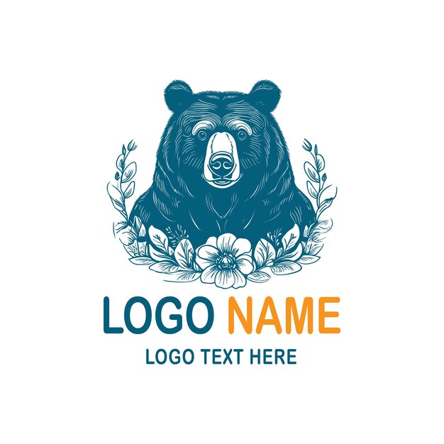 Vector diseño de logotipo de oso polar vectorial libre