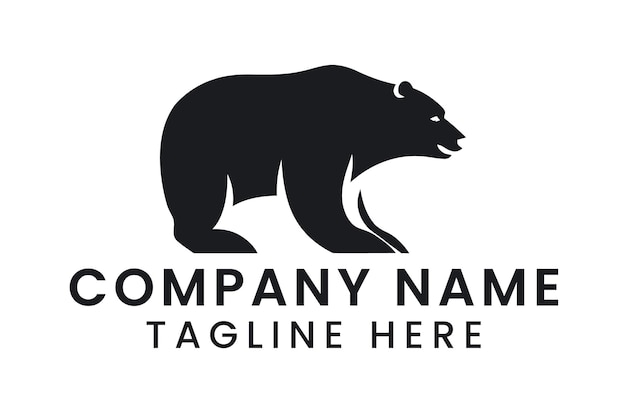 Diseño de logotipo de oso Vector minimalista
