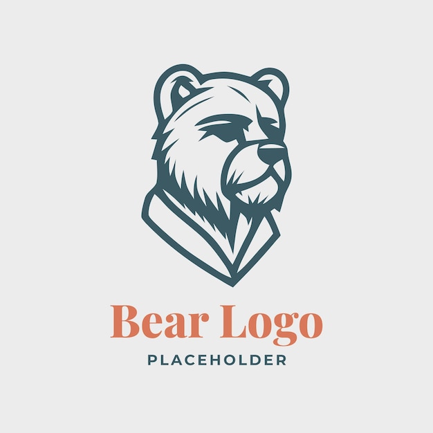 Vector diseño de logotipo de oso