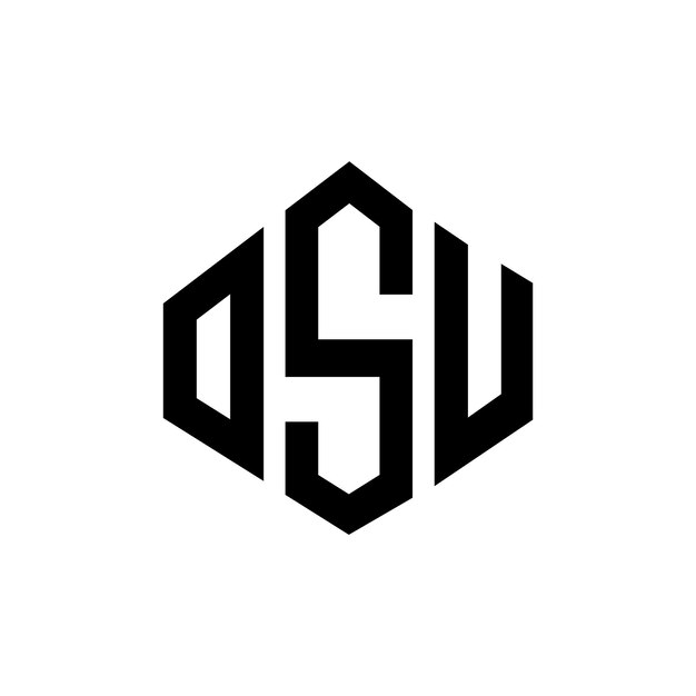 Diseño del logotipo de la OSU con letras en forma de polígono Diseño de logotipo de OSU en forma de póligono y cubo Diseño del modelo de logotipo vectorial hexágono de OSU Colores blanco y negro Monograma de negocios y logotipo de bienes raíces de OSU