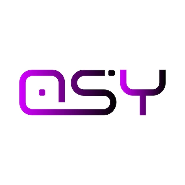 Diseño del logotipo de OSY tipografía de gradiente púrpura marca de letra mínima moderna