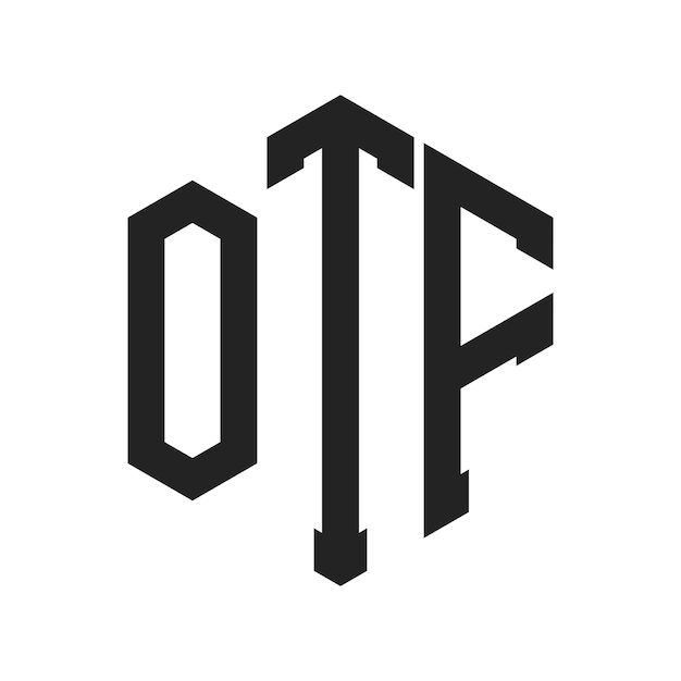 Diseño del logotipo OTF Letra inicial OTF Monograma Logotipo con forma de hexágono