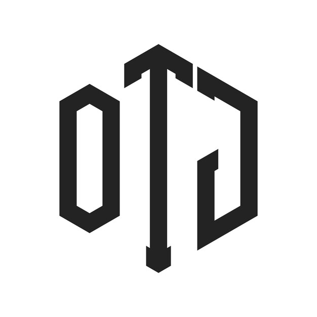 Diseño del logotipo de OTJ Letra inicial OTJ Monograma Logotipo con forma de hexágono