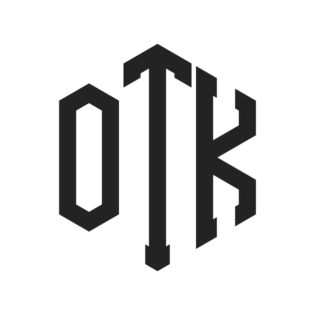 Diseño del logotipo OTK Letra inicial OTK Monograma Logotipo con forma de hexágono