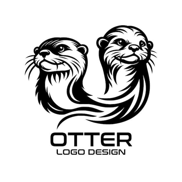 Diseño del logotipo de Otter Vector