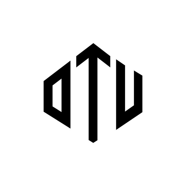 Diseño del logotipo de la OTU con letras en forma de polígono OTU diseño del logotipo en forma de póligono y cubo OTU hexágono patrón del logotipo vectorial colores blanco y negro OTU monograma logotipo de negocios e inmobiliario