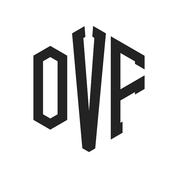 Diseño del logotipo OVF Letra inicial OVF Monograma Logotipo con forma de hexágono