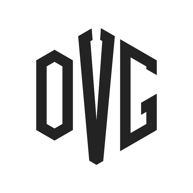 Diseño del logotipo OVG Letra inicial OVG Monograma Logotipo con forma de hexágono