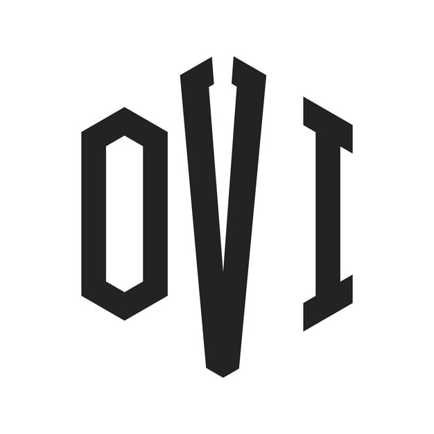 Diseño del logotipo OVI Letra inicial OVI Monograma Logotipo con forma de hexágono
