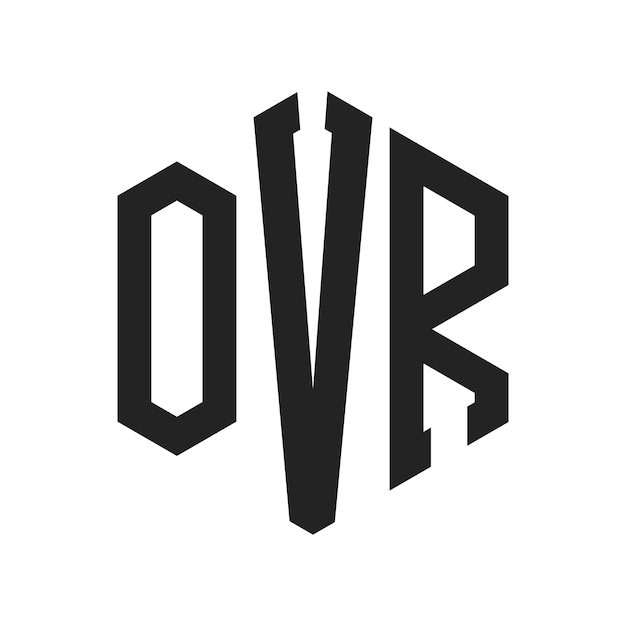 Diseño del logotipo OVR Letra inicial OVR Monograma Logotipo con forma de hexágono
