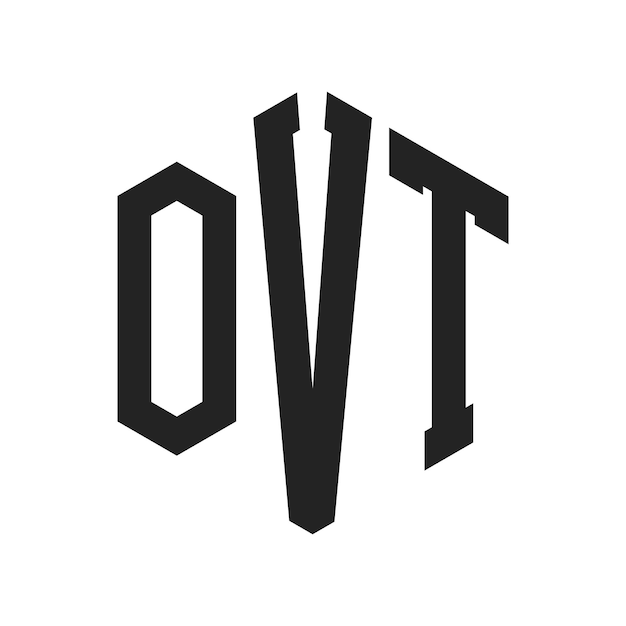 Diseño del logotipo OVT Letra inicial OVT Monograma Logotipo con forma de hexágono